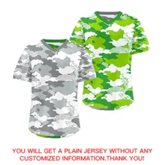 Silver Light Green Camo Reversible Pullover Baseball Jersey 9