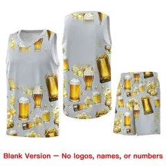 Silver National Beer Day Beer Bubble Basketball Jersey 7