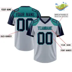 Silver Navy Raglan Authentic Football Jersey 2