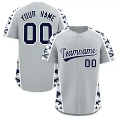 Silver Navy Side Camo Baseball Jersey 1