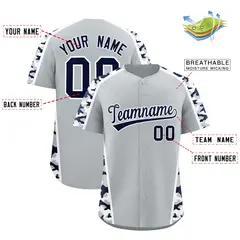 Silver Navy Side Camo Baseball Jersey 2