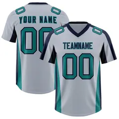 Silver Navy Side Stripe Authentic Football Jersey 1
