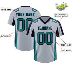 Silver Navy Side Stripe Authentic Football Jersey 2