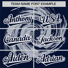 Silver Navy Swirl Graffiti Baseball Jersey 3
