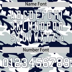 Silver Navy White Camo Gradient Fashion Baseball Jersey 4