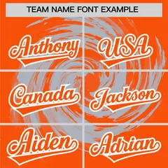 Silver Orange Swirl Graffiti Baseball Jersey 3