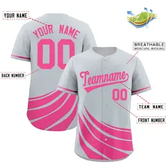 Silver Pink Graffiti Wind Mark Baseball Jersey 2