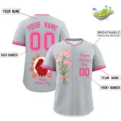 Silver Pink Mother's Day Baseball Jersey 2