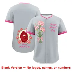 Silver Pink Mother's Day Baseball Jersey 6