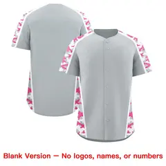 Silver Pink Side Camo Baseball Jersey 7