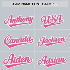 Silver Pink Side Flame Outline Baseball Jersey 3