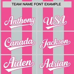 Silver Pink Stripe Two-Button Softball Jersey 3