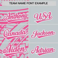 Silver Pink Tribal Split Baseball Jersey 3