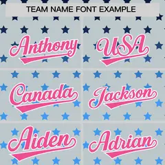 Silver Pink White Raglan Star Print Baseball Jersey 3