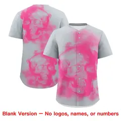 Silver Pink White Skeleton Graffiti Baseball Jersey 8