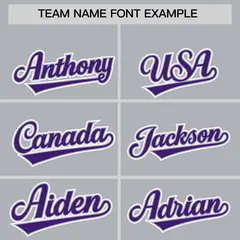 Silver Purple Color Block Authentic Baseball Jersey 3