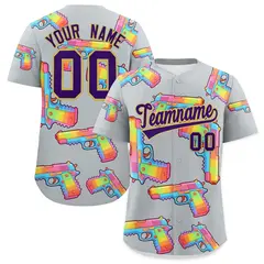 Silver Purple Graffiti Pattern Baseball Jersey 1