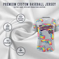 Silver Purple Graffiti Pattern Baseball Jersey 3