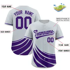 Silver Purple Graffiti Wind Mark Baseball Jersey 2