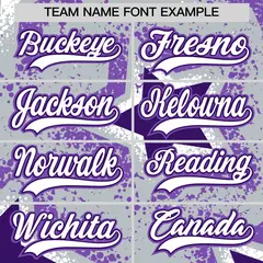Silver Purple Star Graffiti Baseball Jersey 7