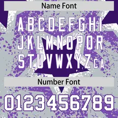 Silver Purple Star Graffiti Baseball Jersey 8