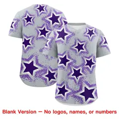 Silver Purple Star Graffiti Baseball Jersey 9