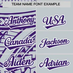 Silver Purple Tribal Split Baseball Jersey 3