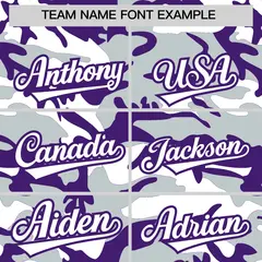 Silver Purple White Camo Gradient Fashion Baseball Jersey 3