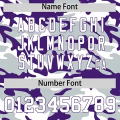 Silver Purple White Camo Gradient Fashion Baseball Jersey 4