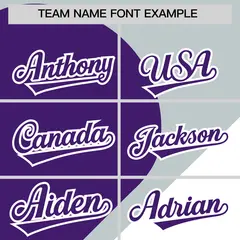 Silver Purple-White Color Block Half Heart Baseball Jersey 3