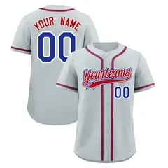 Silver Quick Dry Baseball Jersey 1