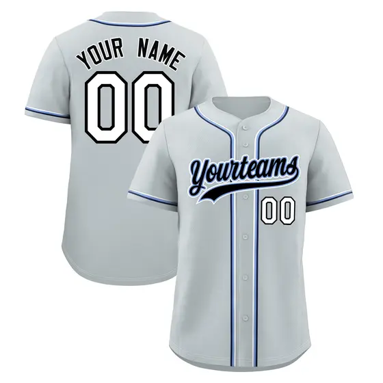 Silver Quick Dry Baseball Jersey