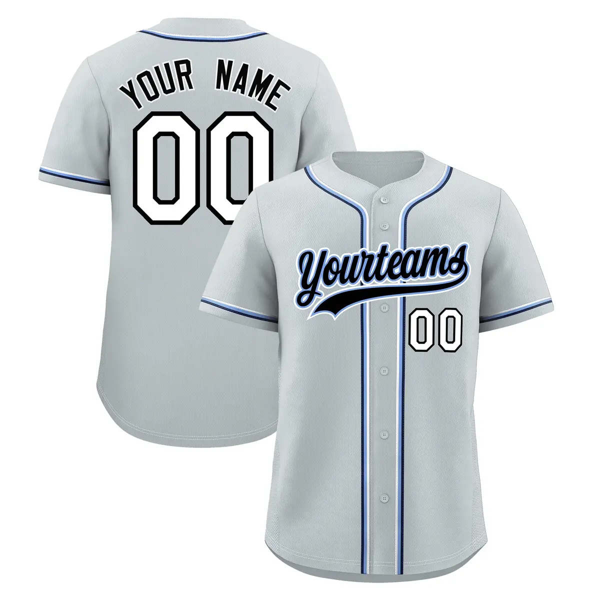 Silver Quick Dry Baseball Jersey