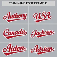 Silver Red Color Block Authentic Baseball Jersey 3