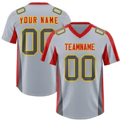 Silver Red Side Stripe Authentic Football Jersey