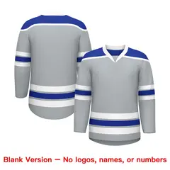 Silver Royal Blue Ice Cream Helmet Pattern Hockey Jersey 7