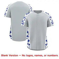 Silver Royal Blue Side Camo Baseball Jersey 7