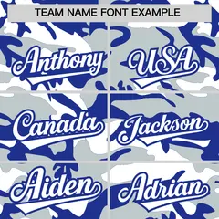 Silver Royal Blue White Camo Gradient Baseball Jersey 3