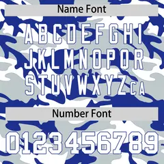 Silver Royal Blue White Camo Gradient Baseball Jersey 4