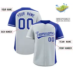 Silver Royal Color Block Authentic Baseball Jersey 2
