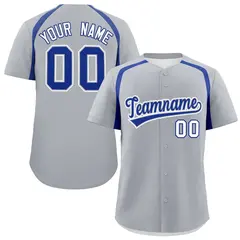 Silver Royal Color Block Authentic Baseball Jersey 1