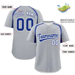 Silver Royal Color Block Authentic Baseball Jersey 2