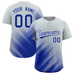 Silver Royal Diagonal Stripe Gradient Baseball Jersey 1