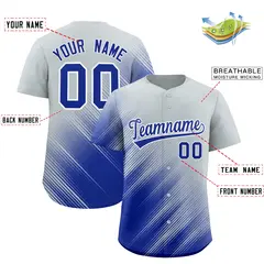 Silver Royal Diagonal Stripe Gradient Baseball Jersey 2