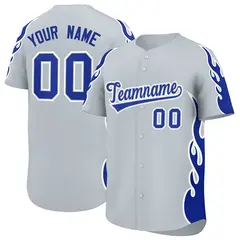 Silver Royal Flame Outline Side Pattern Basketball Jersey 1