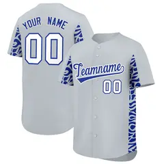 Silver Royal Leopard Graffiti Side Design Baseball Jersey