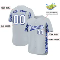 Silver Royal Leopard Graffiti Side Design Baseball Jersey 2