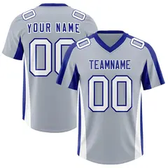 Silver Royal Side Stripe Authentic Football Jersey 1