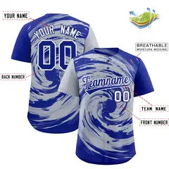 Silver Royal Swirl Graffiti Baseball Jersey 2