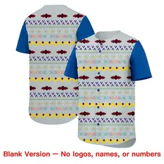 Silver Royal White Mexican Style Baseball Jersey 7